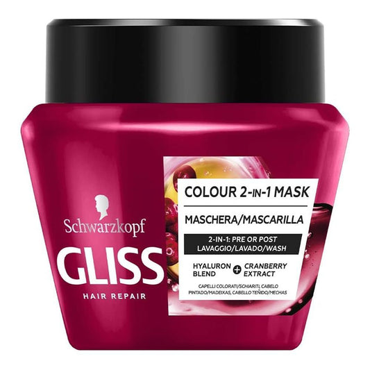 Schwarzkopf Gliss Hair Repair Colour Protector 2-In-1 Hair Mask, 300ml - Front View