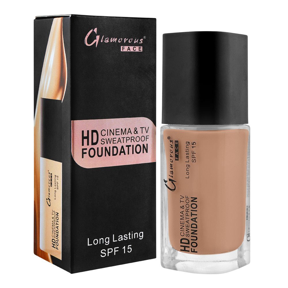 Glamorous Face HD Cinema & TV Waterproof Long Lasting Foundation, 07 Toffee, GF7822 - Front View