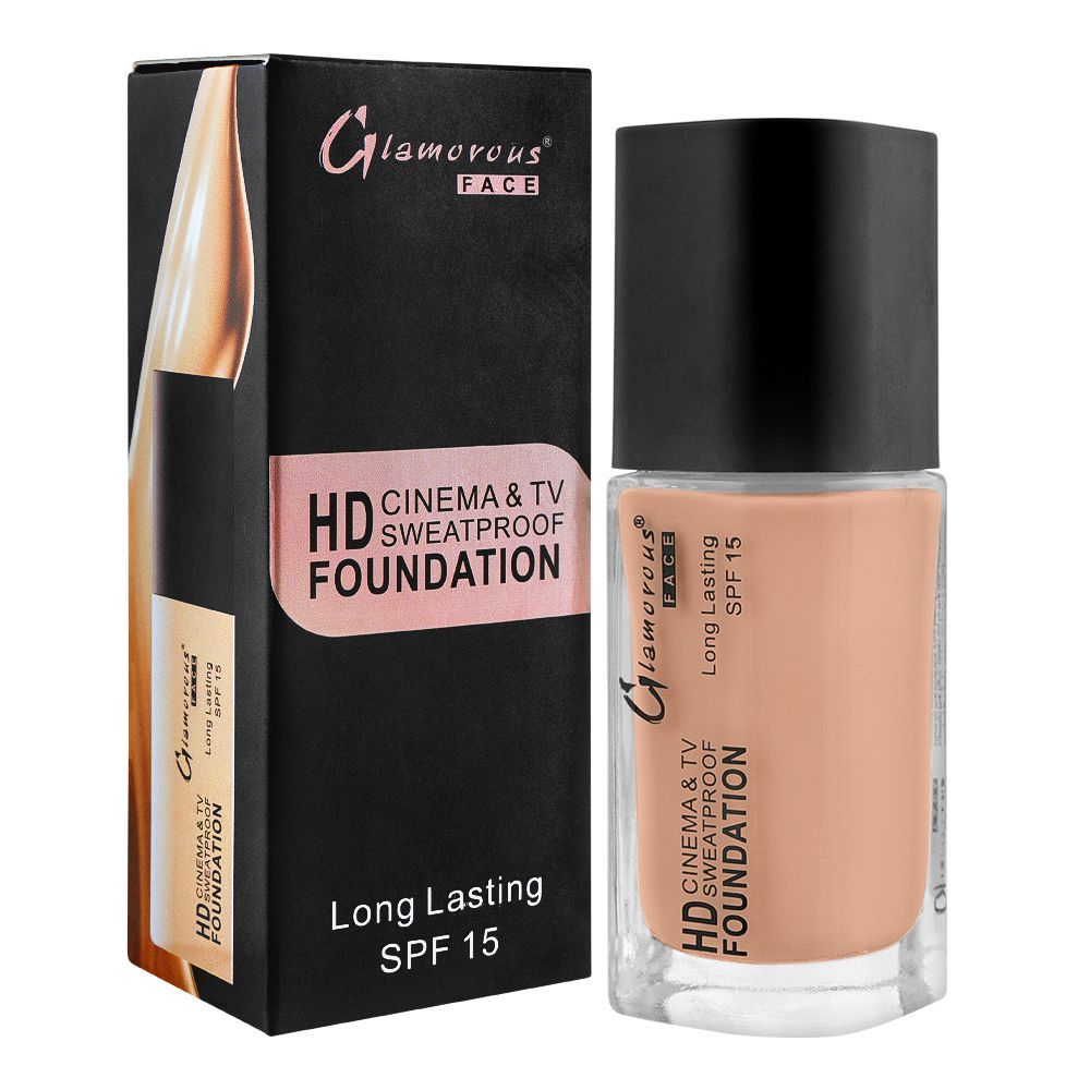 Glamorous Face HD Cinema & TV Waterproof Long Lasting Foundation, 08 Classic Tan, GF7822 - Front View