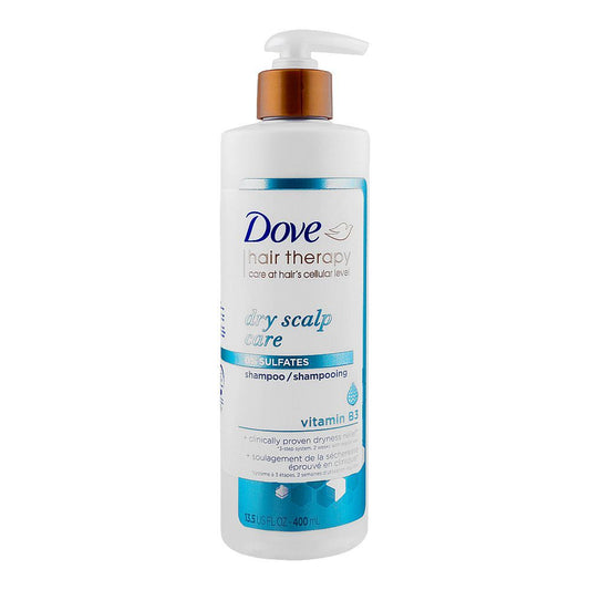 Dove Hair Therapy Dry Scalp Care 0% Sulfates Vitamin B3 Shampoo, 400ml - Front View