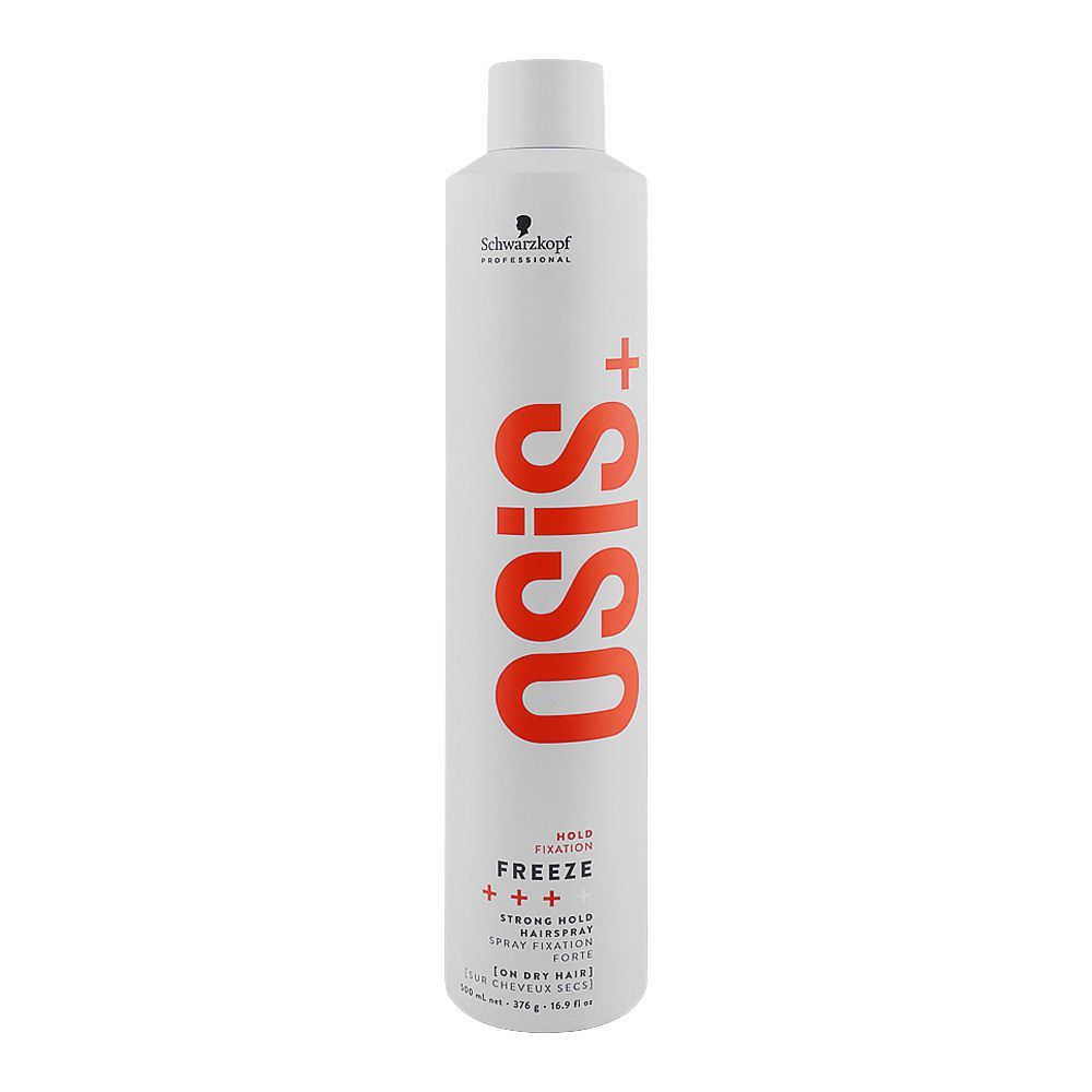 Schwarzkopf Osis+ Freeze Hold Fixation Strong Hold Hair Spray, 500ml - Front View