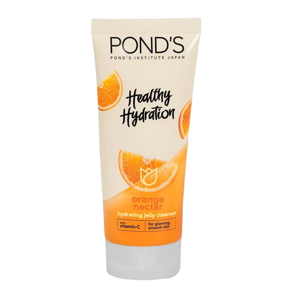 Pond's Healthy Hydration Orange Nectar Hydrating Jelly Cleanser, For Glowing/Smooth Skin, 100g - Front View