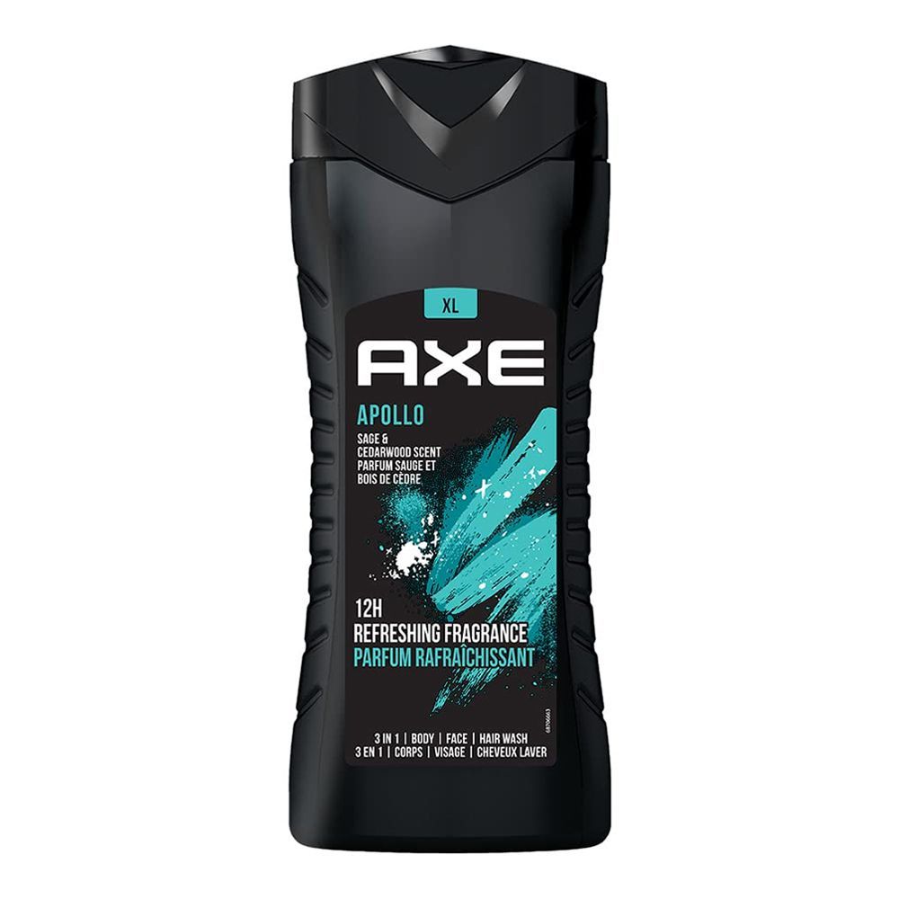 Axe Apollo Sage & Cedar Wood Scent 3-In-1 Body, Face & Hair Wash, 400ml - Front View