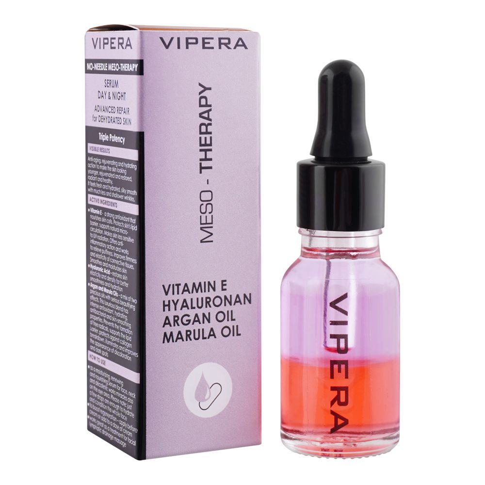 Vipera Meso-Therapy Vitamin E Hyaluronan Argan & Marula Oil, 15ml - Front View