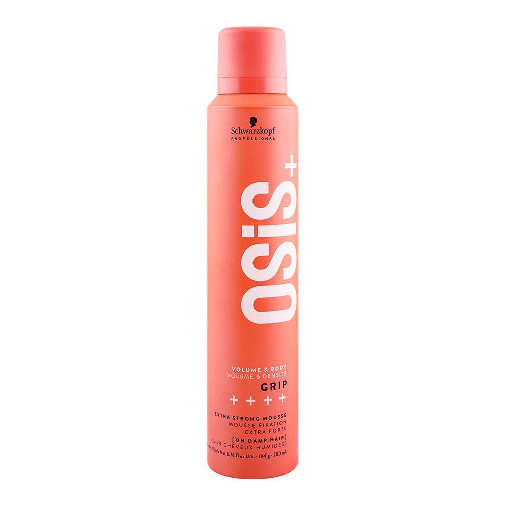 Schwarzkopf Osis+ Grip Volume & Body Extra Strong Mousse, 200ml - Front View