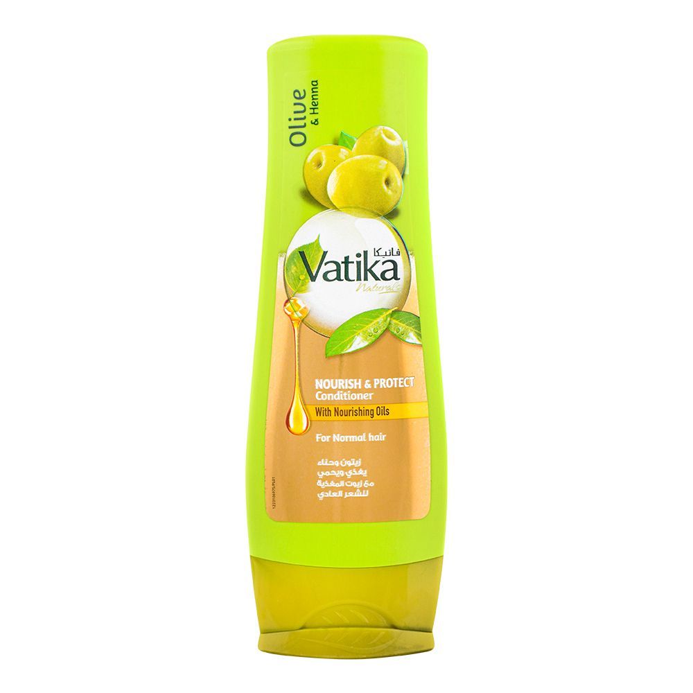 Dabur Vatika Olive & Henna Nourish & Protect Nourishing Oils Conditioner, For Normal Hair, 180ml - Front View