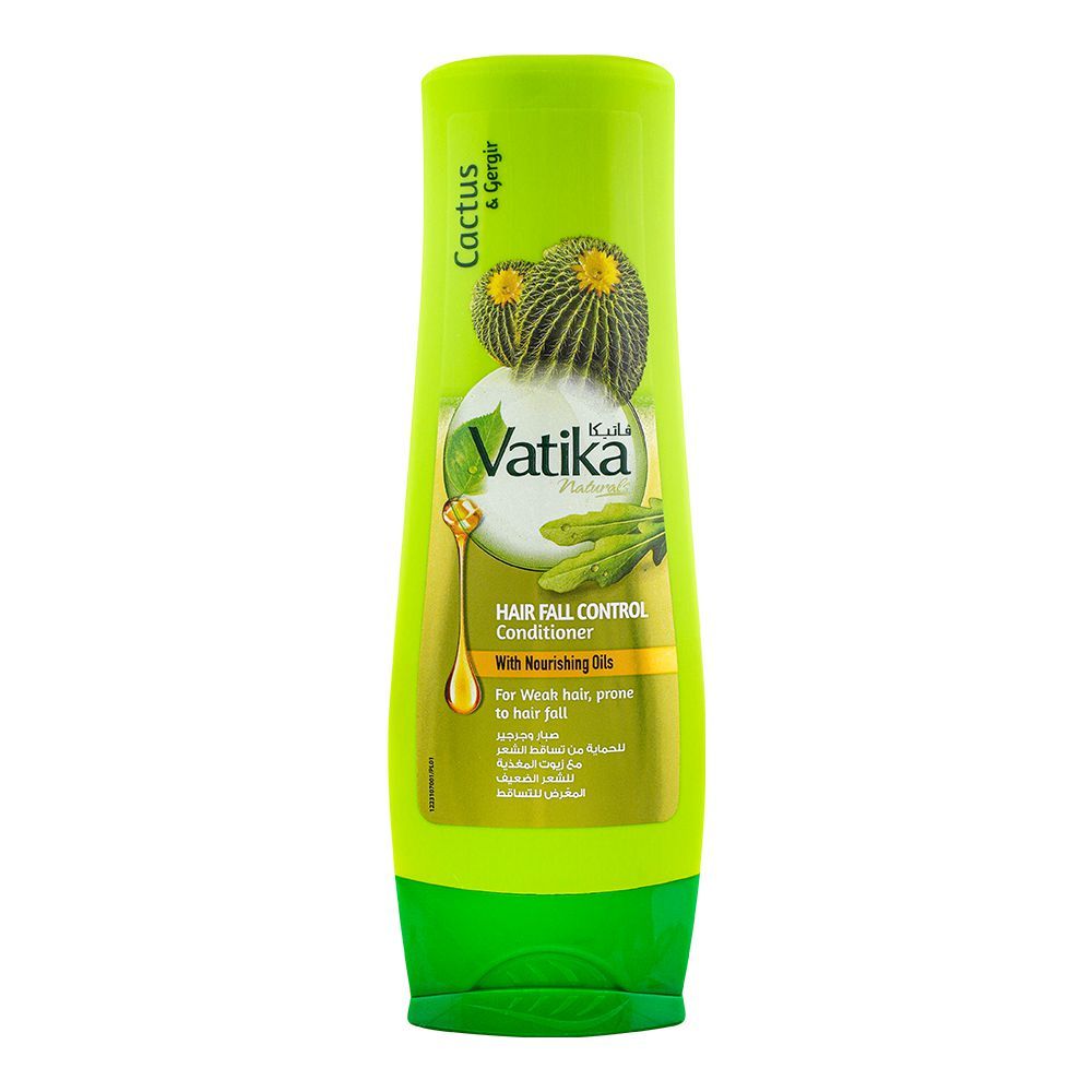 Dabur Vatika Cactus & Gergir Hair Fall Control Nourishing Oils Conditioner, For Weak Hair, 180ml - Front View
