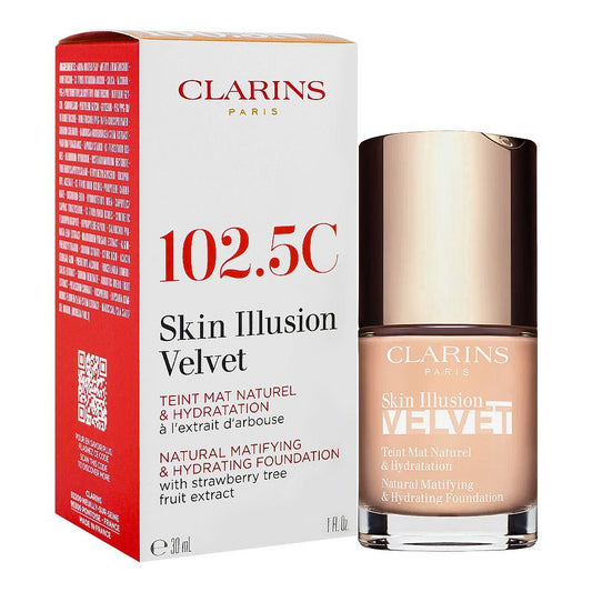 Clarins Paris Skin Illusion Velvet Natural Mattifying & Hydrating Foundation, 102.5C - Front View
