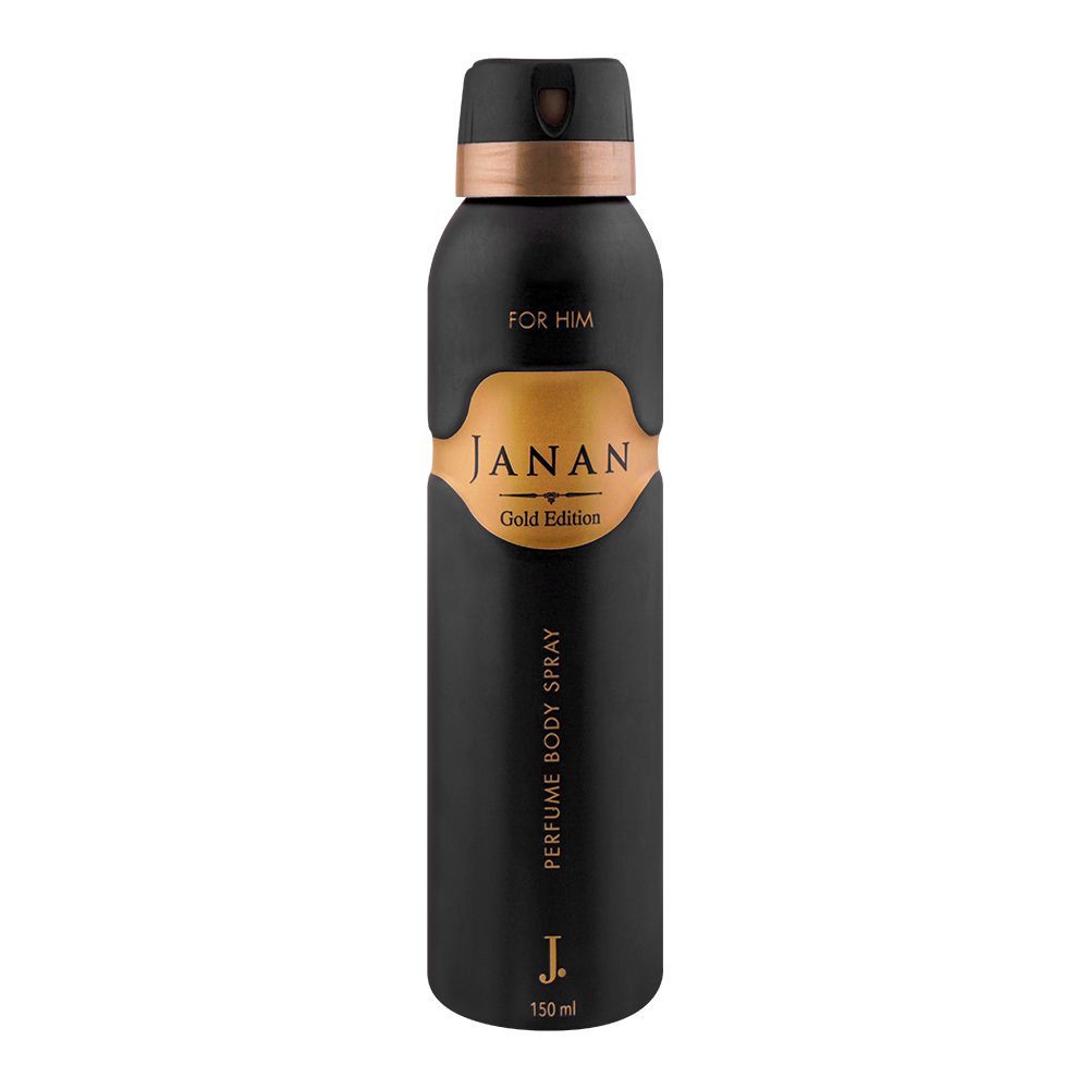 Junaid Jamshed J. Janan Gold Edition Perfume Body Spray, For Men, 150ml - Front View