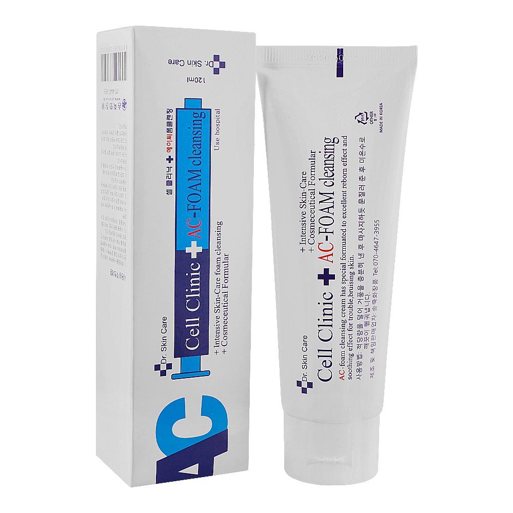 Dr. Skin Care Cell Clinic + AC Foam Cleansing, 120ml - Front View
