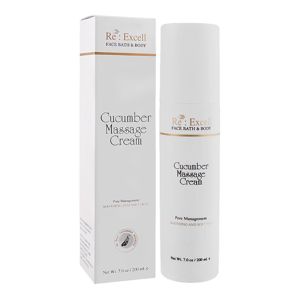 Re : Excell Face Bath & Body Cucumber Massage Cream, 200ml -  Front View