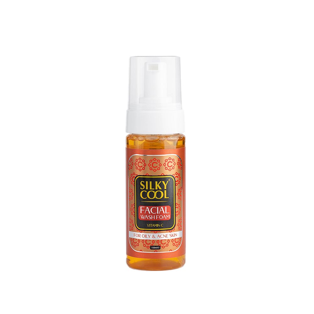Silky Cool Vitamin C Facial Wash Foam, For Oily/Acne Skin, 150ml - Front View