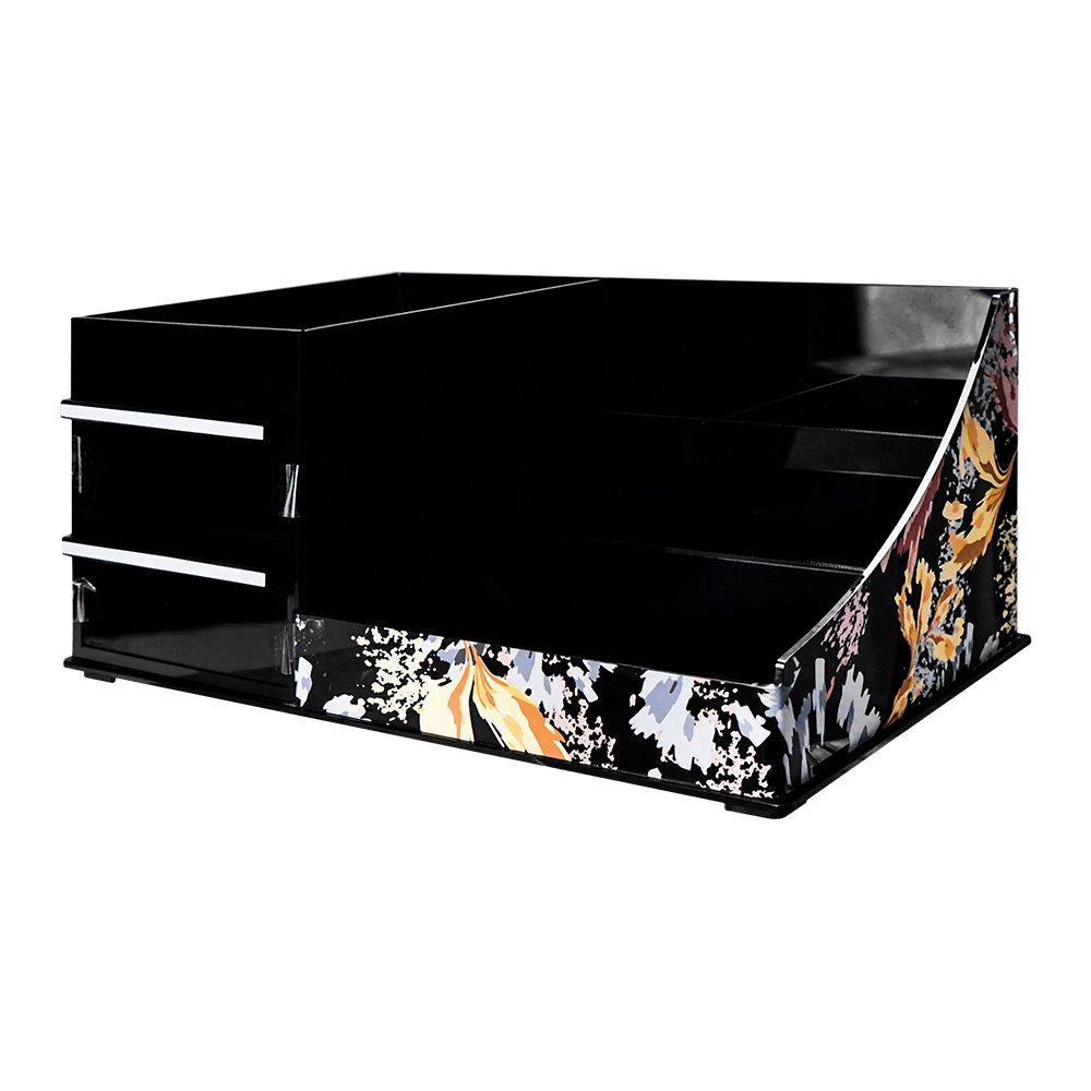 Kaligon Beauty Organizer, 8004-Black - Front View