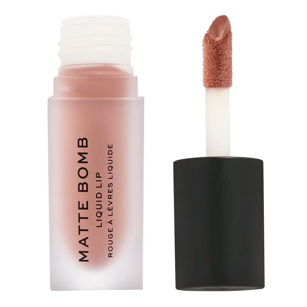 Makeup Revolution Matte Bomb Liquid Lipstick, Nude Charm, 4.6ml - Front View