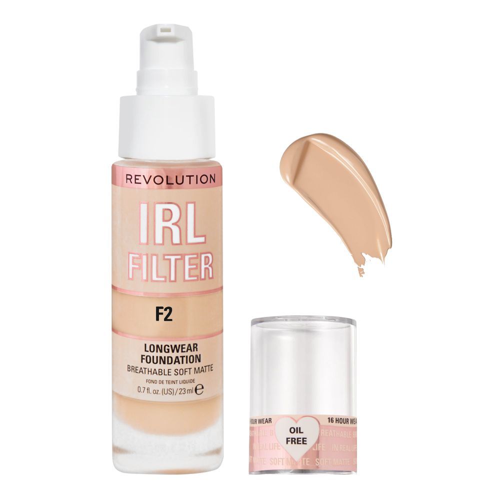 Makeup Revolution IRL Filter Longwear Foundation, F2 - Front View