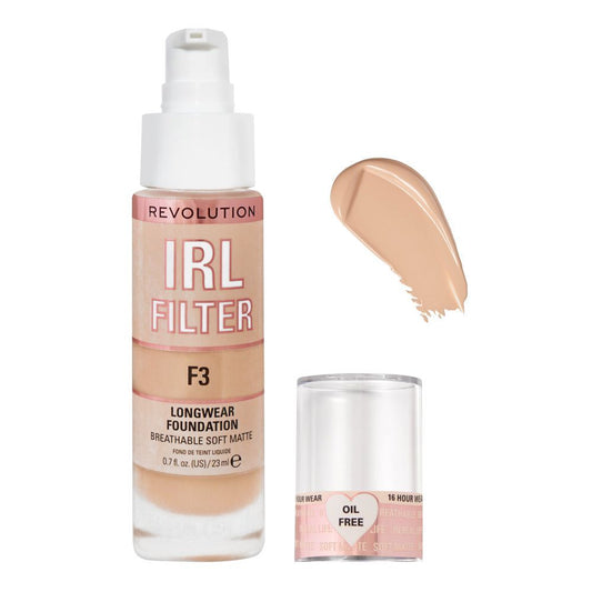 Makeup Revolution IRL Filter Longwear Foundation, F3 - Front View