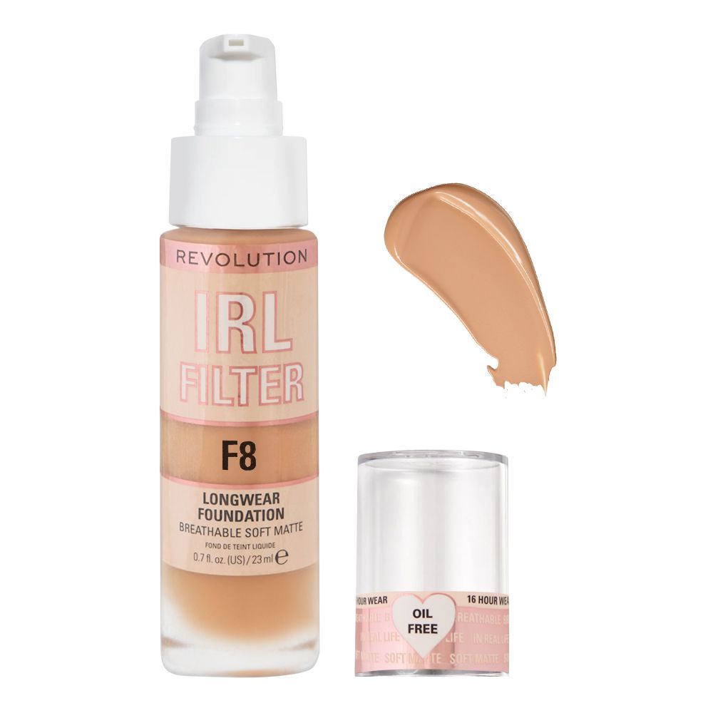 Makeup Revolution IRL Filter Longwear Foundation, F8 - Front View