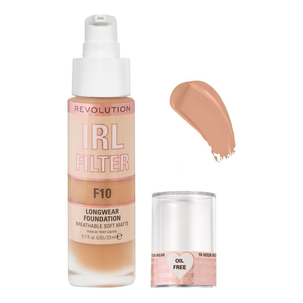 Makeup Revolution IRL Filter Longwear Foundation, F10 - Front View