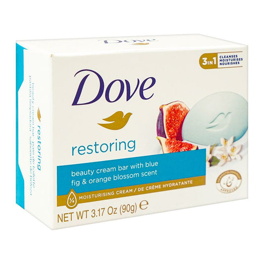 Dove Restoring Beauty Cream Bar With Blue Fig & Orange Blossom, 90g - Front View
