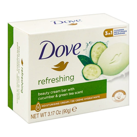 Dove Refreshing Beauty Cream Bar With Cucumber & Green Tea, 90g - Front View