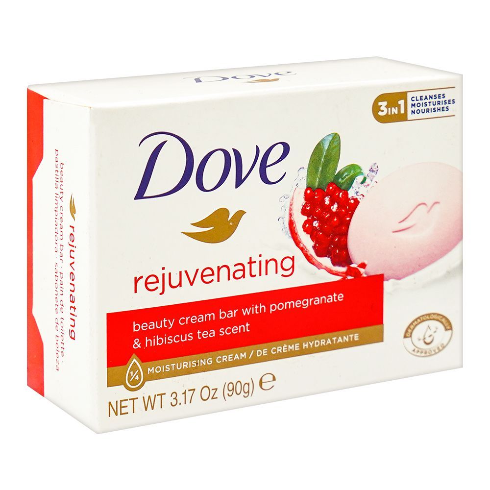 Dove Rejuvenating Beauty Cream Bar With Pomegranate & Hibiscus Tea, 90g - Front View