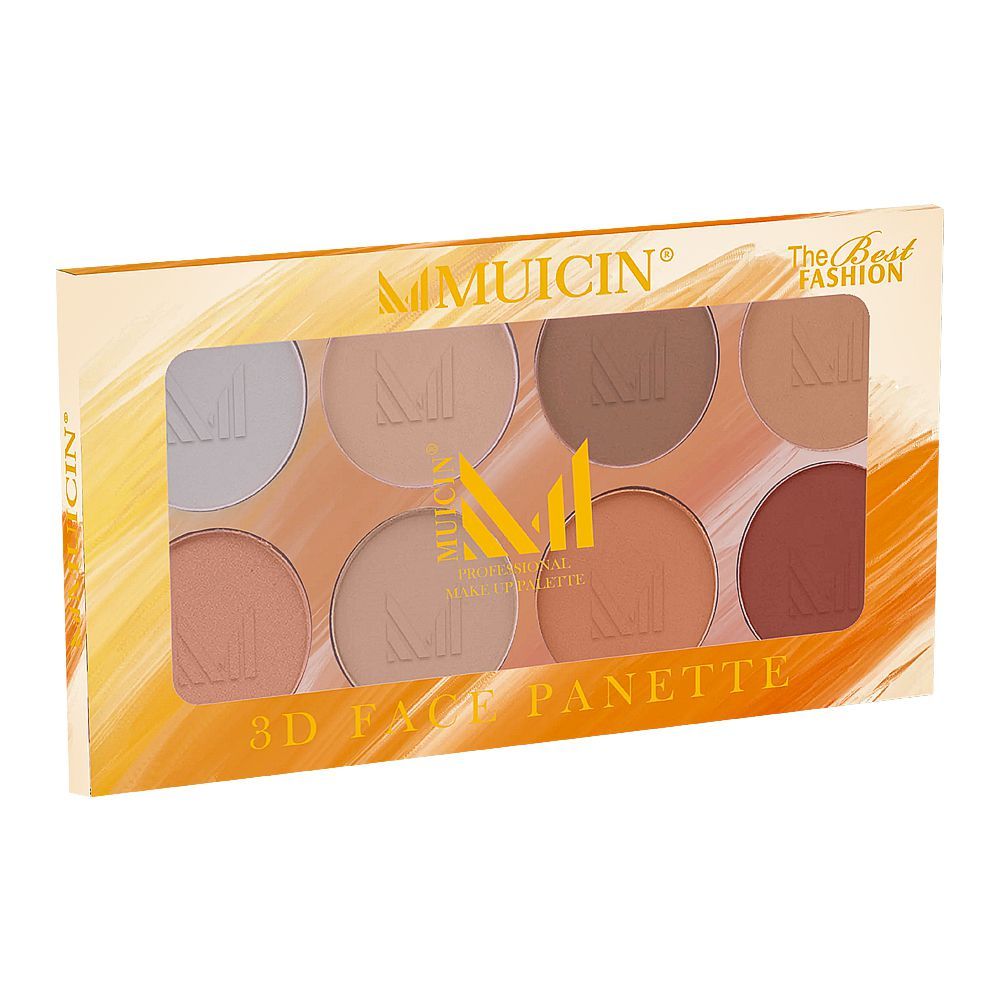 Muicin 3D Face Panette Contour Make Up Palette, 8-Pack - Front View