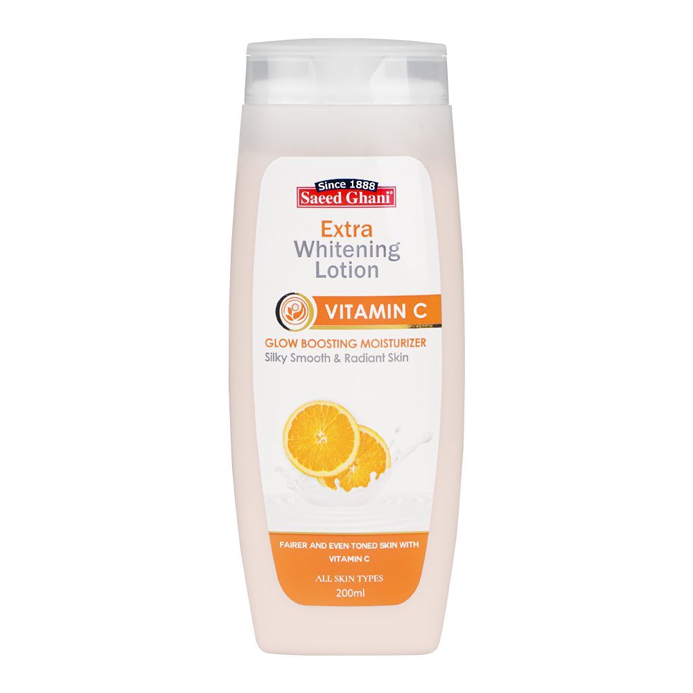 Saeed Ghani Vitamin C Extra Whitening Lotion, For All Skin Types, 200ml -  Front View