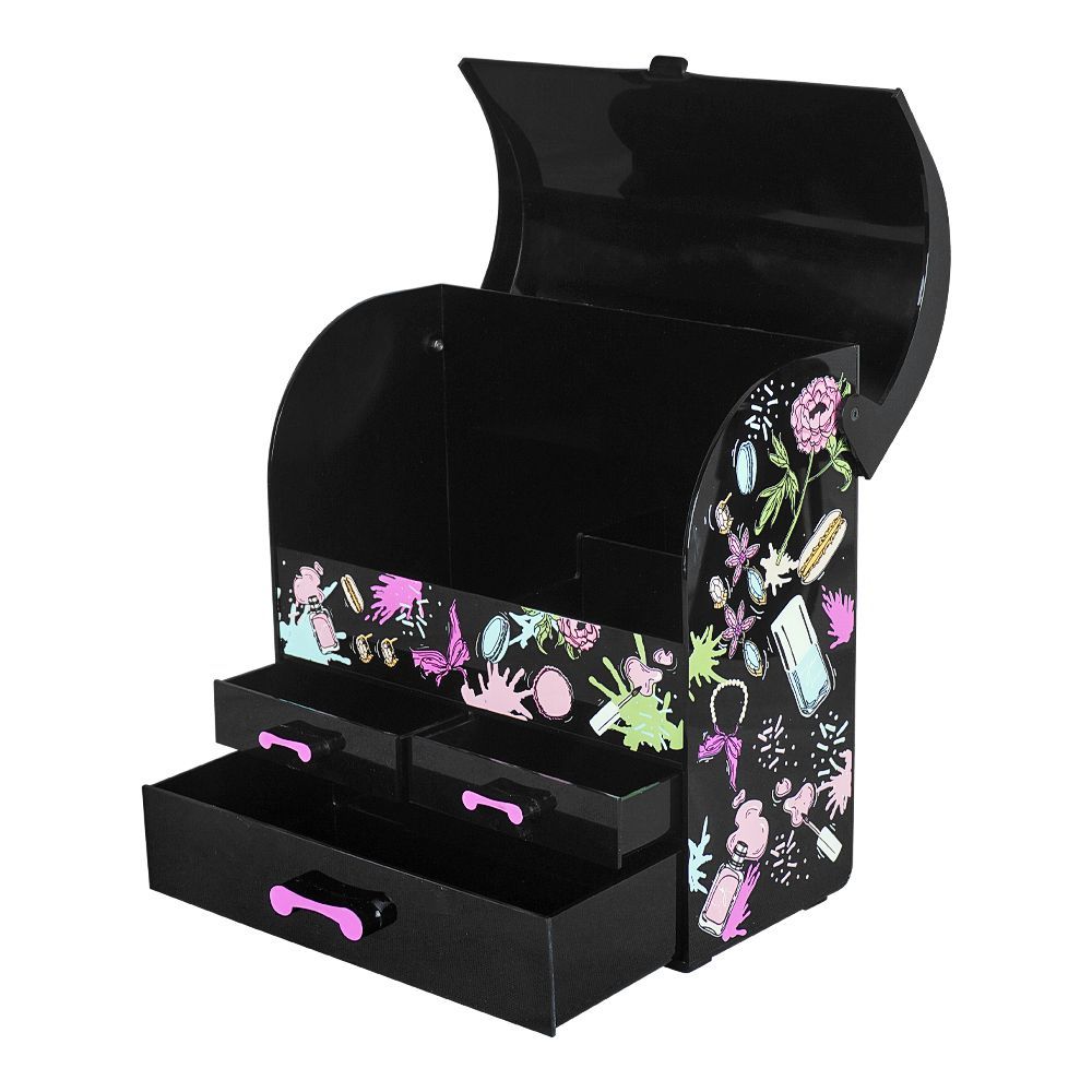 Kaligon Beauty Organizer, Black, 8006-B - Front View