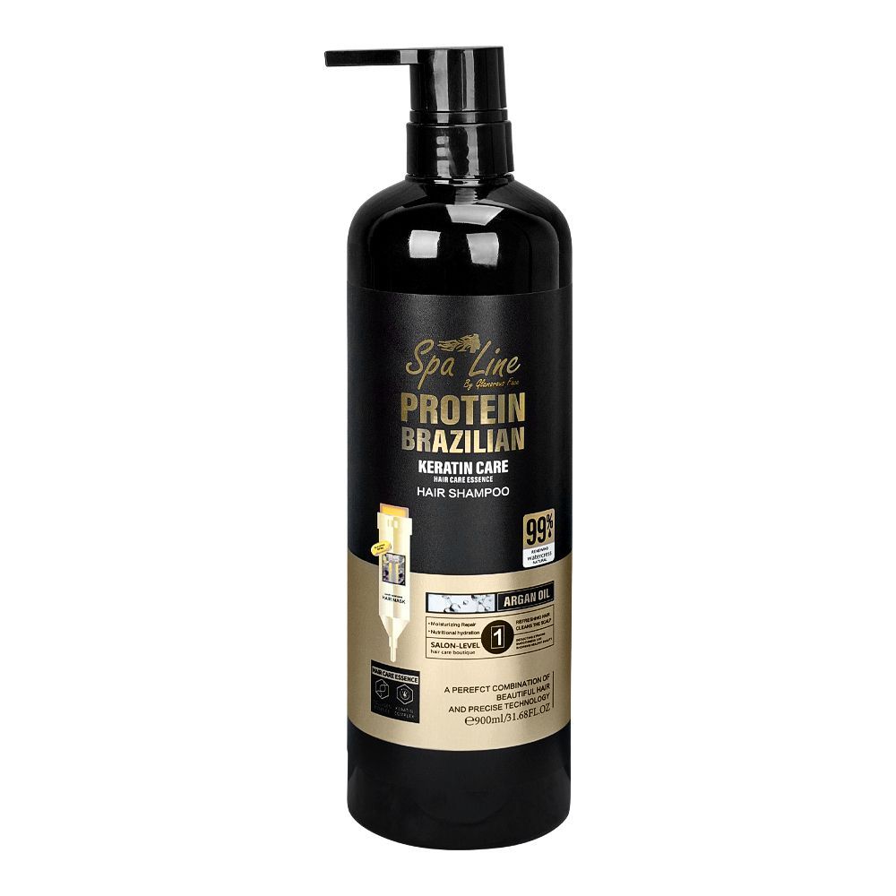 Glamourous Face Spa Line Protein Brazilian Keratin Care Hair Shampoo, 900ml - Front View