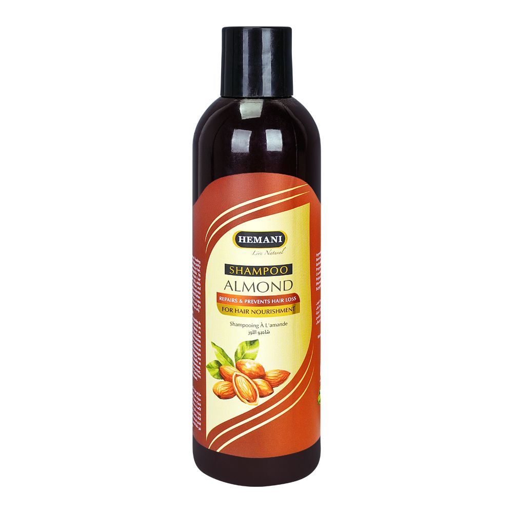 Hemani Almond Shampoo, For Hair Nourishment, 350ml - Front View