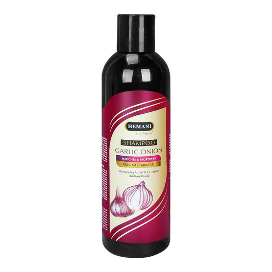 Hemani Garlic Onion Shampoo, Prevents Hair Fall, 350ml - Front View