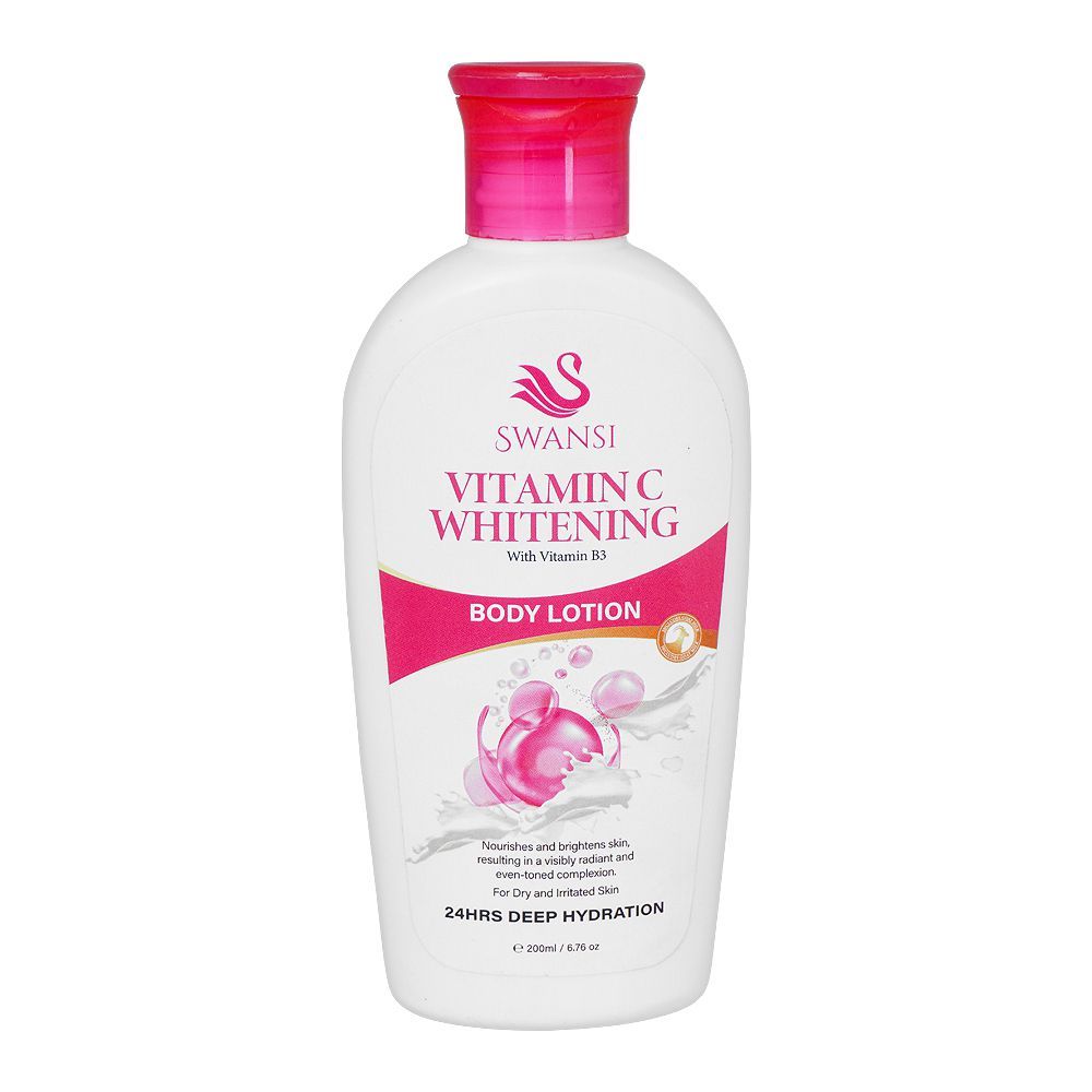 Swansi Vitamin C Whitening 24 Hours Deep Hydration Body Lotion, 200ml -  Front View