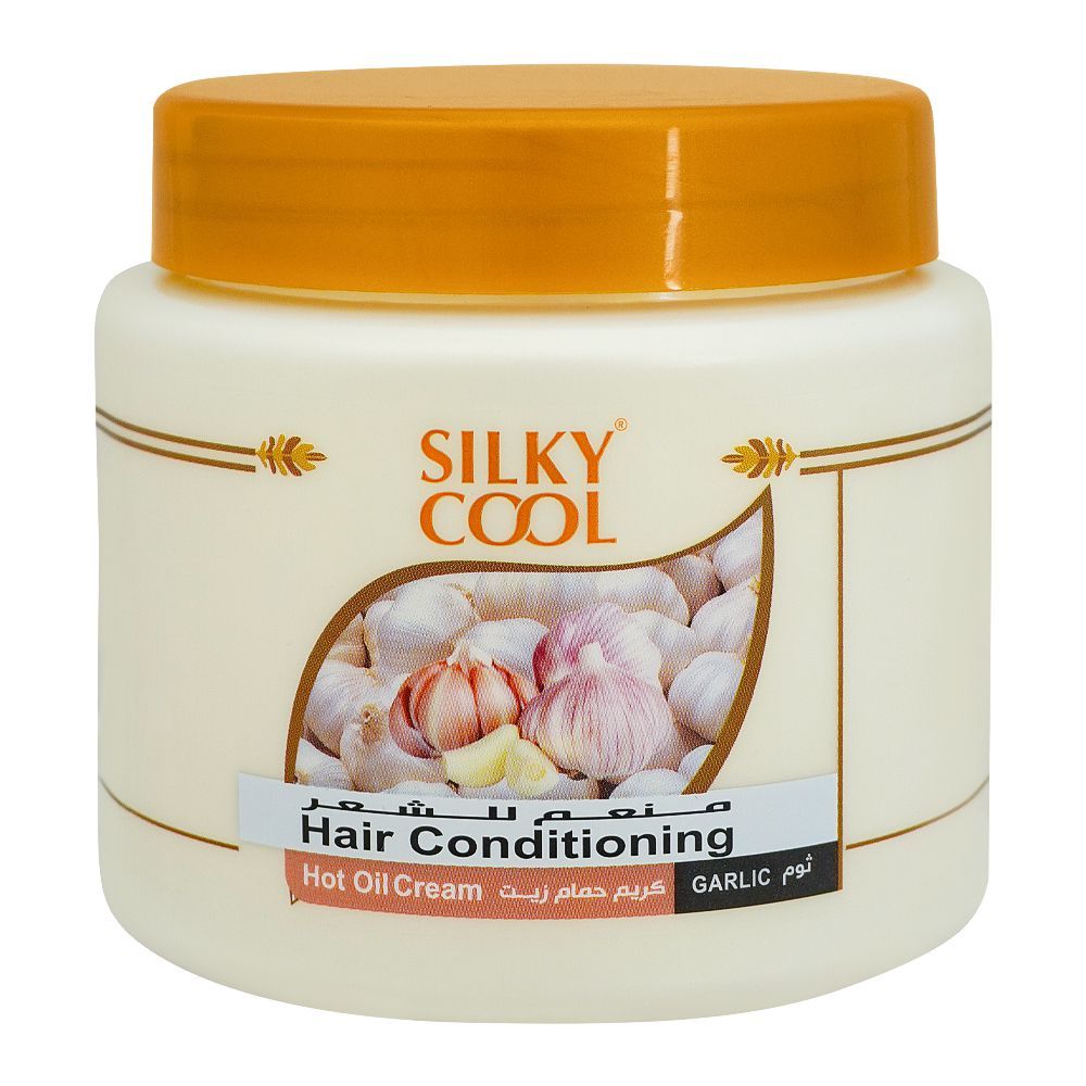 Silky Cool Garlic Hot Oil Cream Hair Conditioning, 500ml - Front View