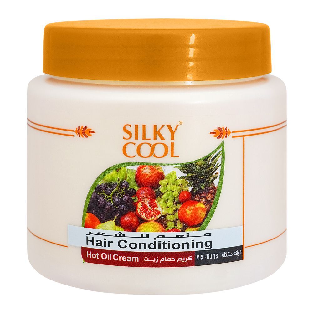 Silky Cool Mix Fruits Hot Oil Cream Hair Conditioning, 500ml - Front View