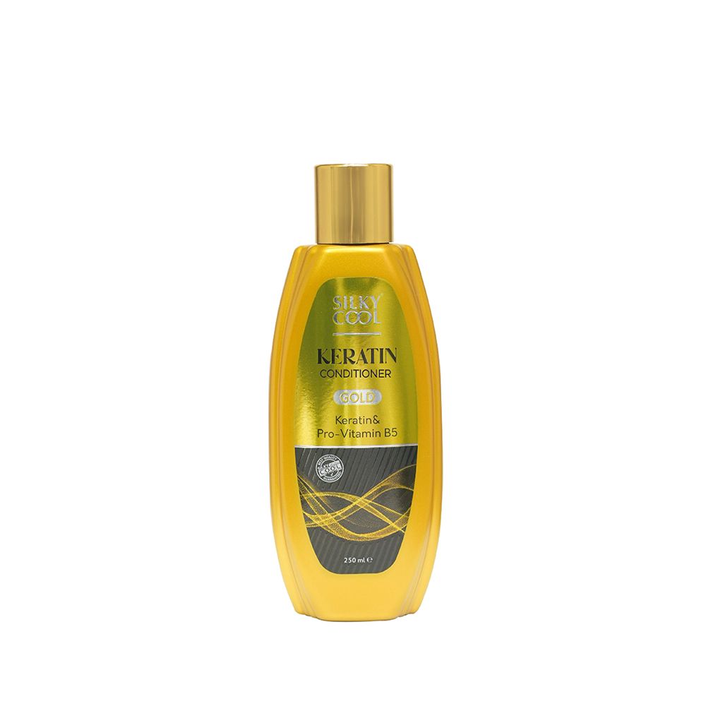Silky Cool Gold Keratin & Pro-Vitamin B5 Keratin Conditioner, 250ml - Front View