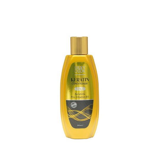 Silky Cool Gold Keratin & Pro-Vitamin B5 Keratin Conditioner, 250ml - Front View