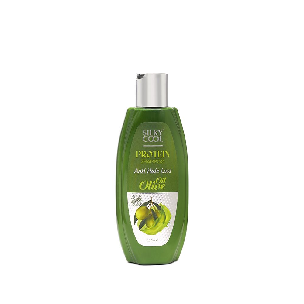 Silky Cool Olive Oil Anti Hair Loss Protein Shampoo, 250ml - Front View