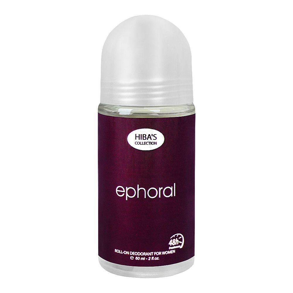Hiba's Collection Ephoral Deodorant Roll On, For Women, 60ml - Front View