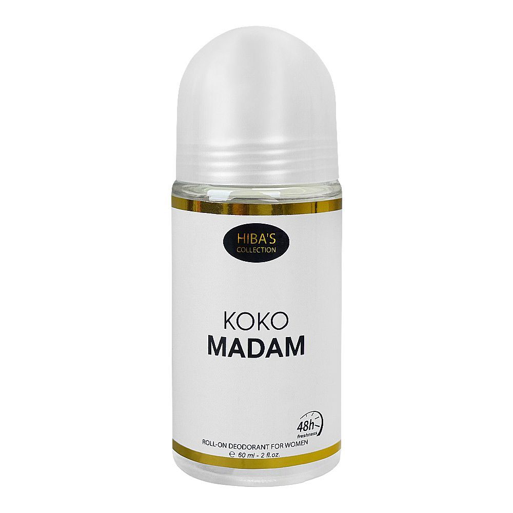 Hiba's Collection Koko Madam Deodorant Roll On, For Women, 60ml - Front View
