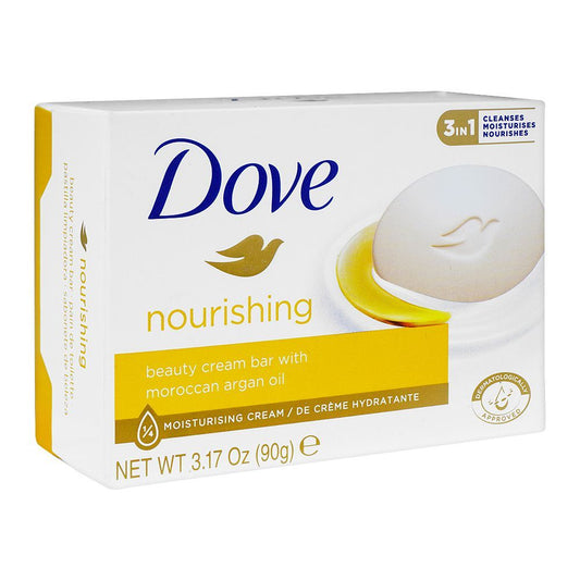 Dove Nourishing Soap, With Moroccan Argan Oil, 90g - Front View