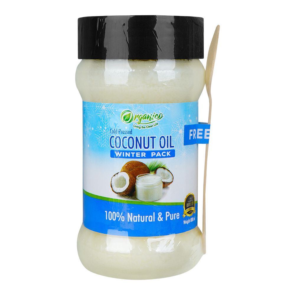 Organico Coconut Oil Winter Pack Jar, 800ml - Front View