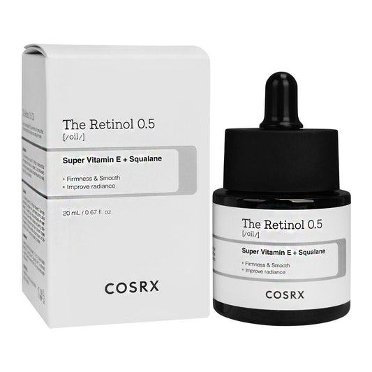 COSRX The Retinol 0.5 Super Vitamin E + Squalane Oil, 20ml - Front View