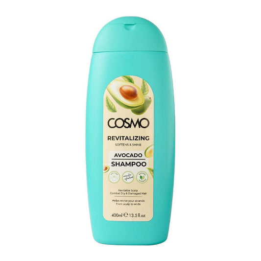 Cosmo Avocado Revitalizing Shampoo, Softens & Shine, 400ml - Front View