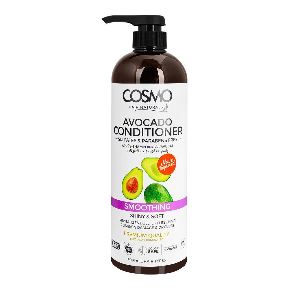 Cosmo Hair Naturals Avocado Soothing Conditioner, For All Hair Types, 1000ml - Front View
