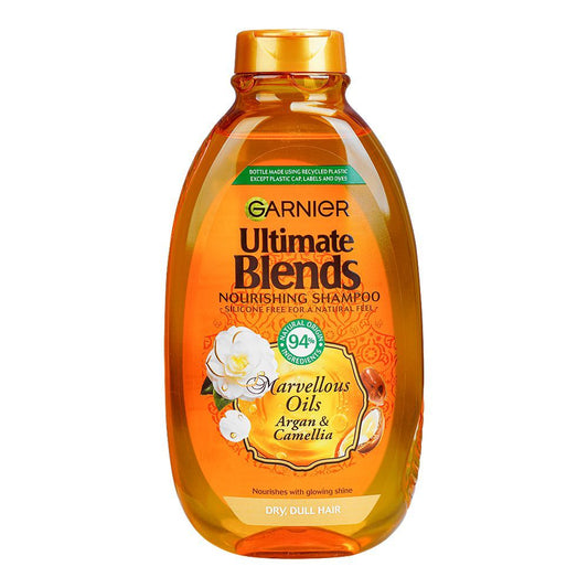 Garnier Ultimate Blends Marvellous Oils Argan & Camellia Nourishing Shampoo, 400ml - Front View