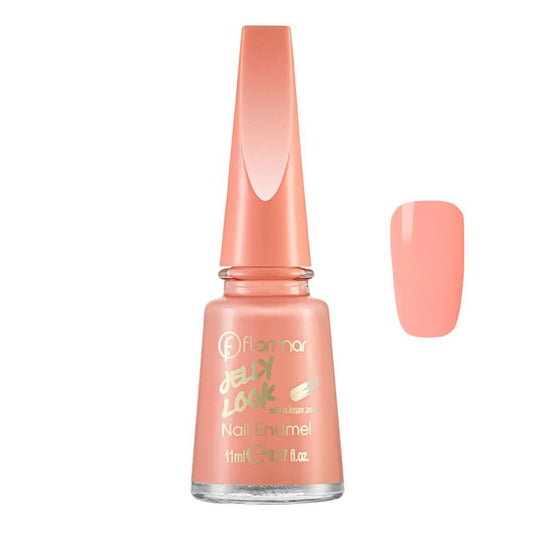 Flormar Jelly Look Nail Enamel, 11ml, JL02 Salmon Pink - Front View