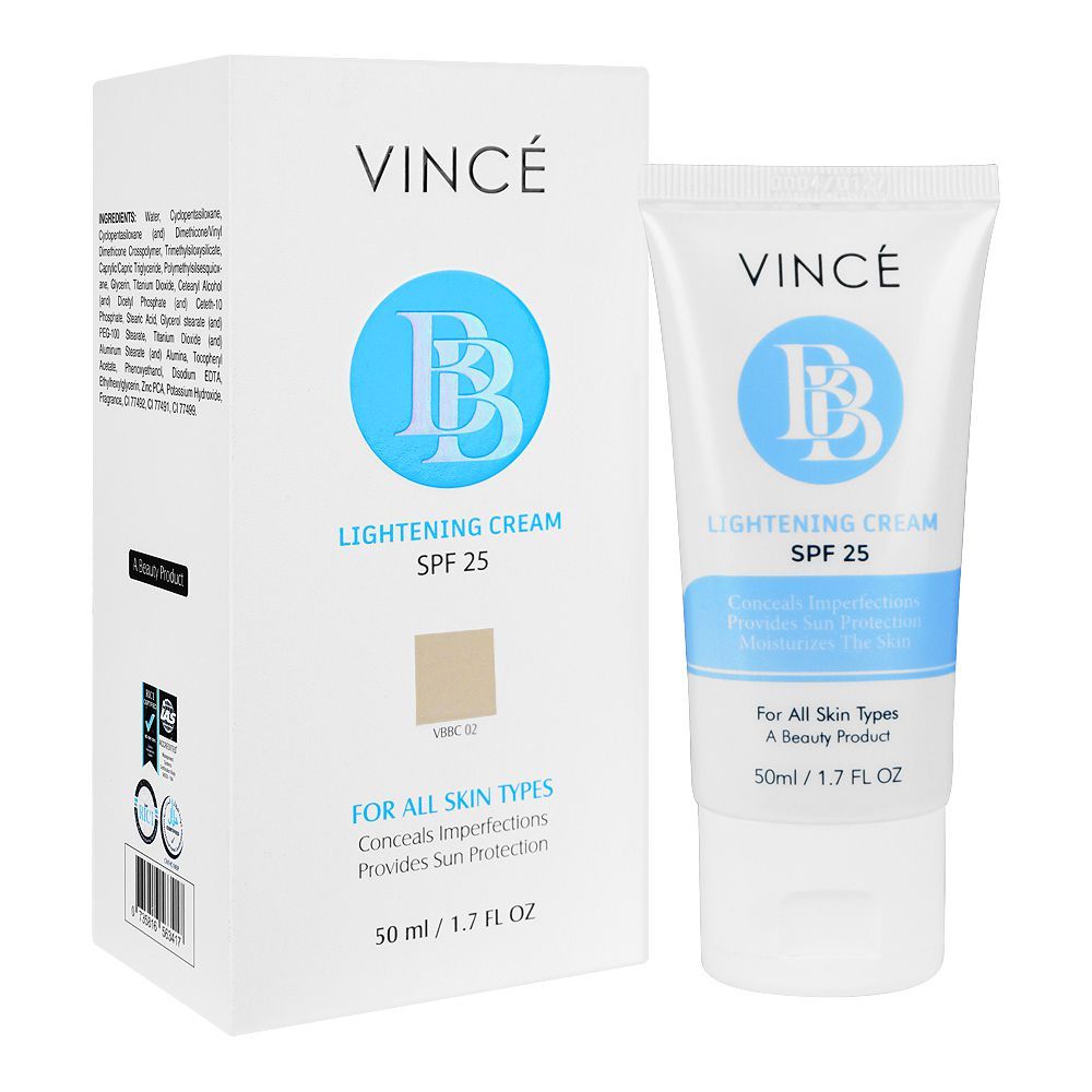 Vince BB Cream SPF125, For All Skin Types, Sun Protection, 50ml, VBBC02 - Front View