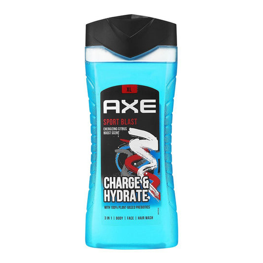 Axe Sport Blast Energizing Citrus Boost Scent 3-In-1 Body, Face & Hair Wash, 400ml - Front View