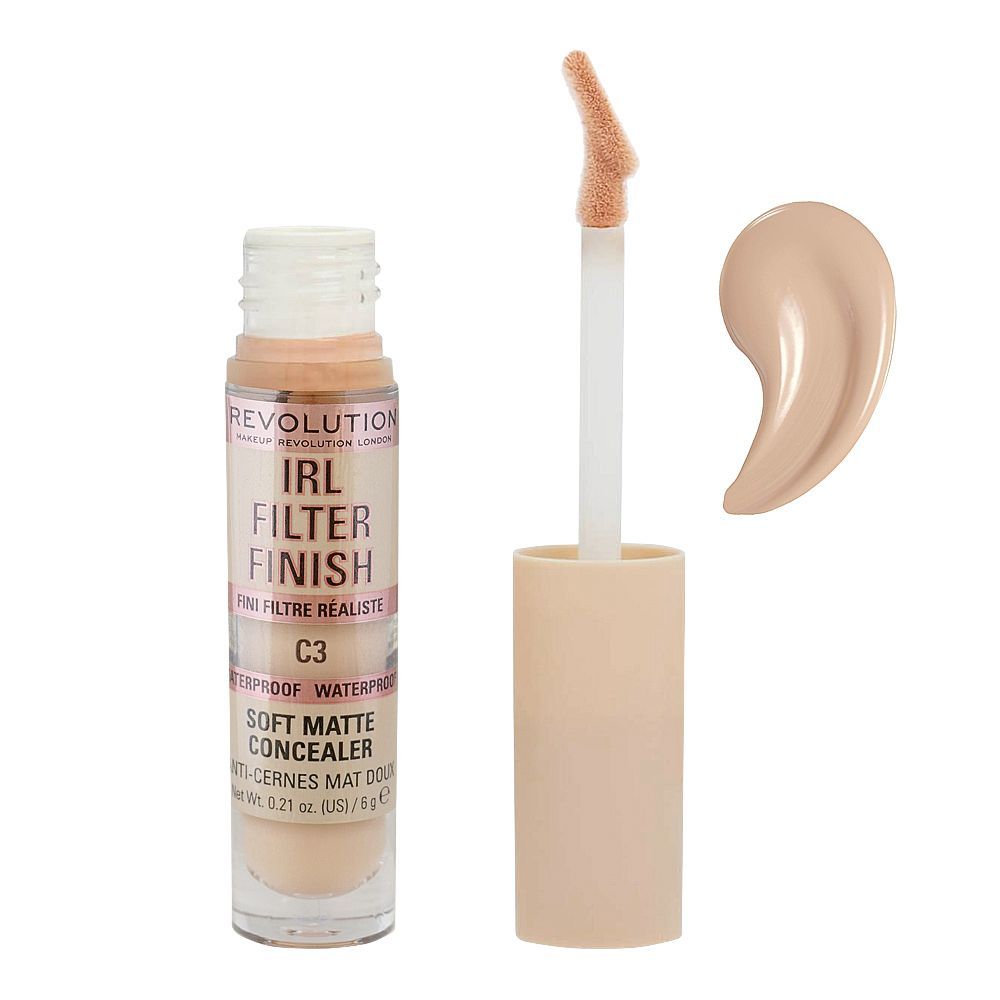 Makeup Revolution IRL Filter Finish Soft Matte Concealer, C3 - Front View