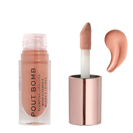 Makeup Revolution Shimmer Bomb Lip Gloss, Candy Pink - Front View